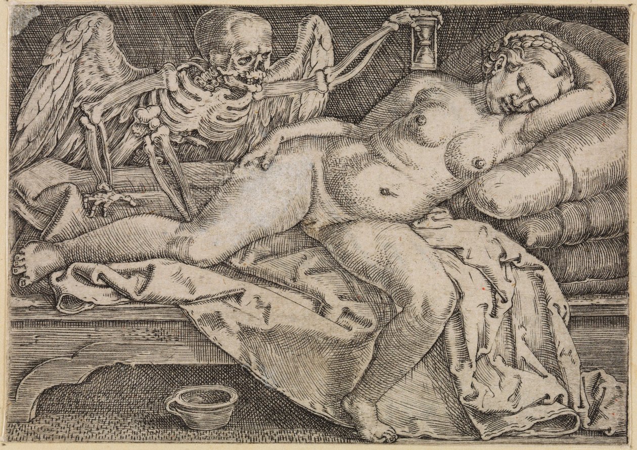 A pihenő nő és a halál alkotó: Barthel Beham