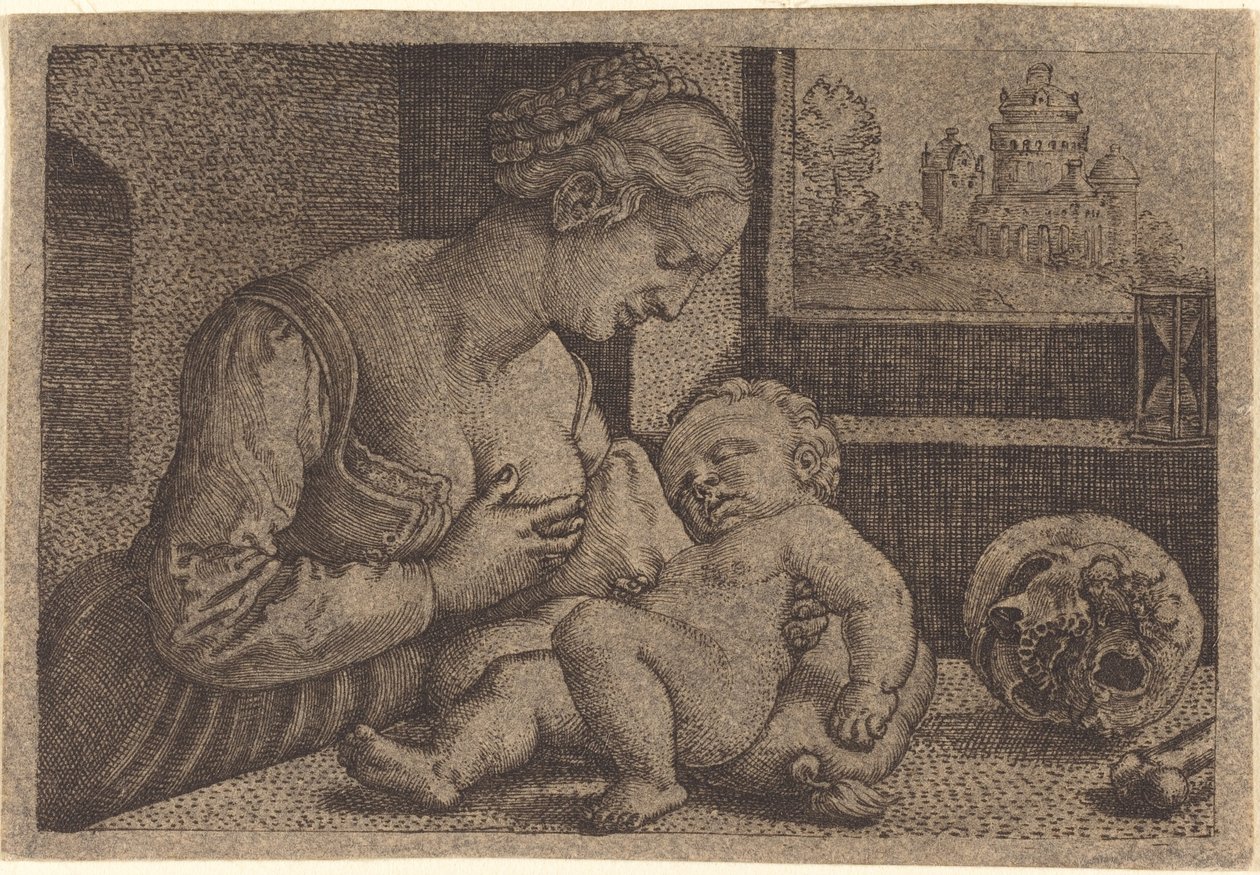 Madonna koponyával alkotó: Barthel Beham