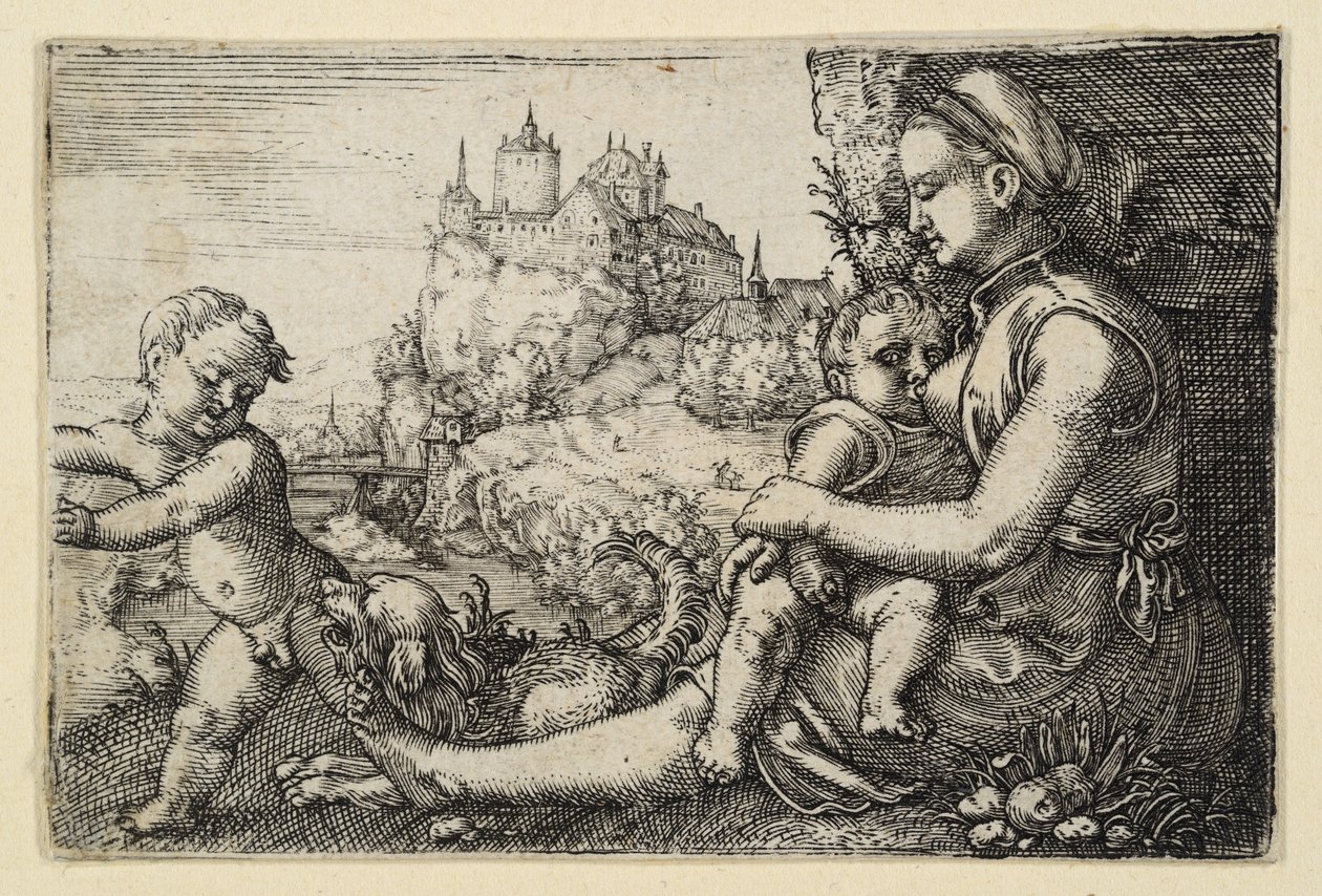 Anya két fiúval alkotó: Barthel Beham