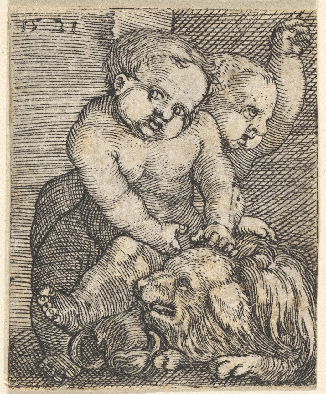 Két fiú játszik kutyával, 16. század közepe. alkotó: Barthel Beham