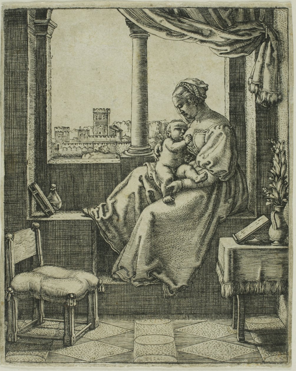 Szűz és gyermeke az ablaknál alkotó: Barthel Beham