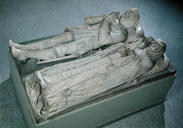 Anne de Montmorency (1493-1567) francia rendfőnök és marsall és Savoyai Madeleine (1510-86) Montmorency hercegnőjének képmása, 1567 körül és 1586 körül (márvány) (lásd még 229955). alkotó: Barthelemy Prieur