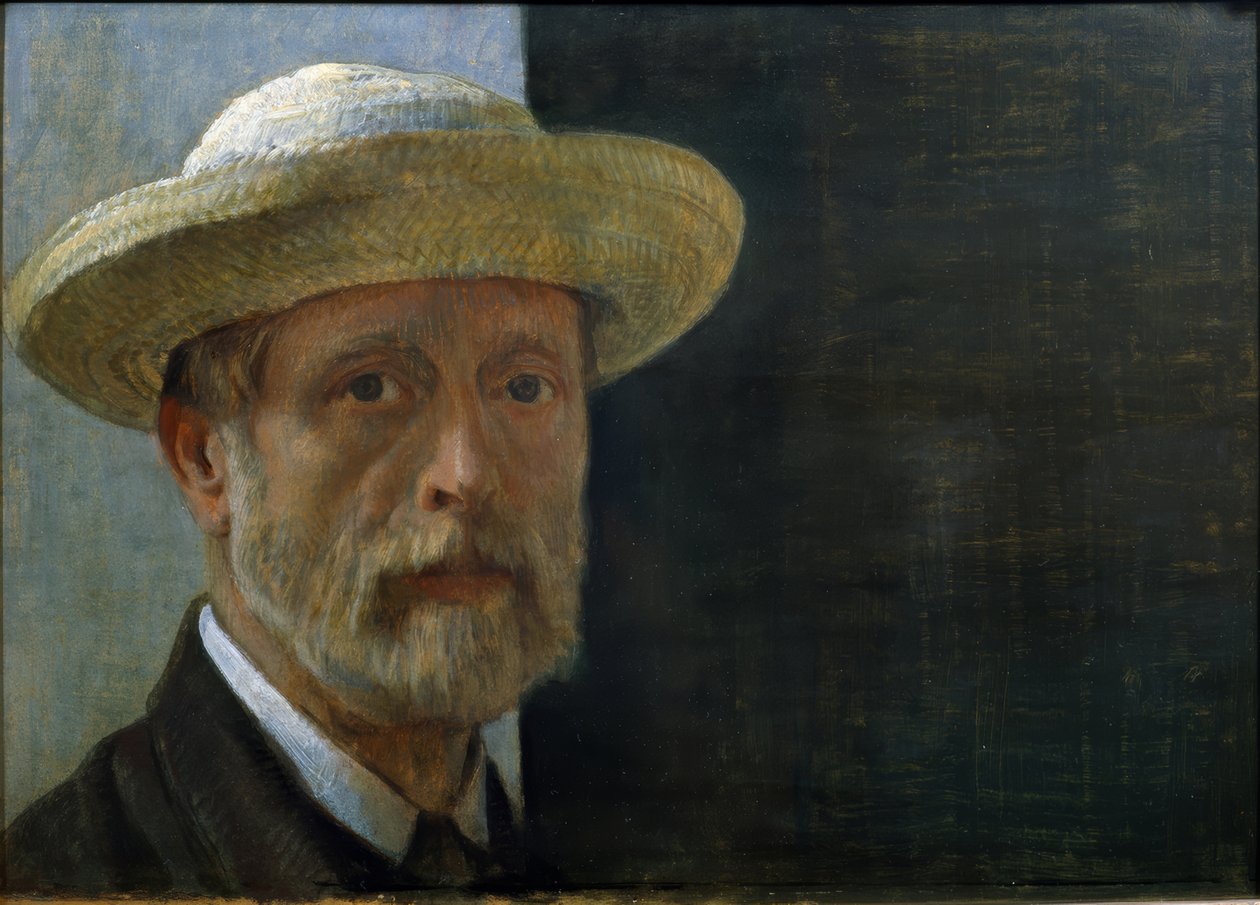 Önarckép Barthélemy Menn szalmakalappal alkotó: Barthélemy Menn