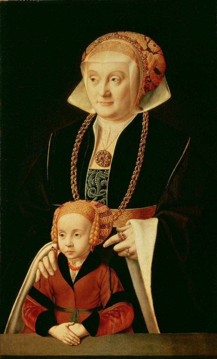 Portré egy nőről a lányával alkotó: Bartholomaeus Bruyn