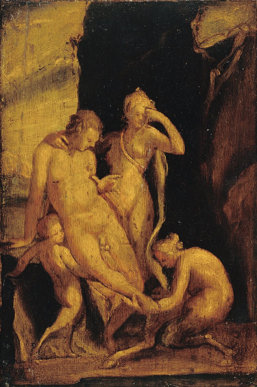 Faun sebzett lábbal alkotó: Bartholomaeus Spranger