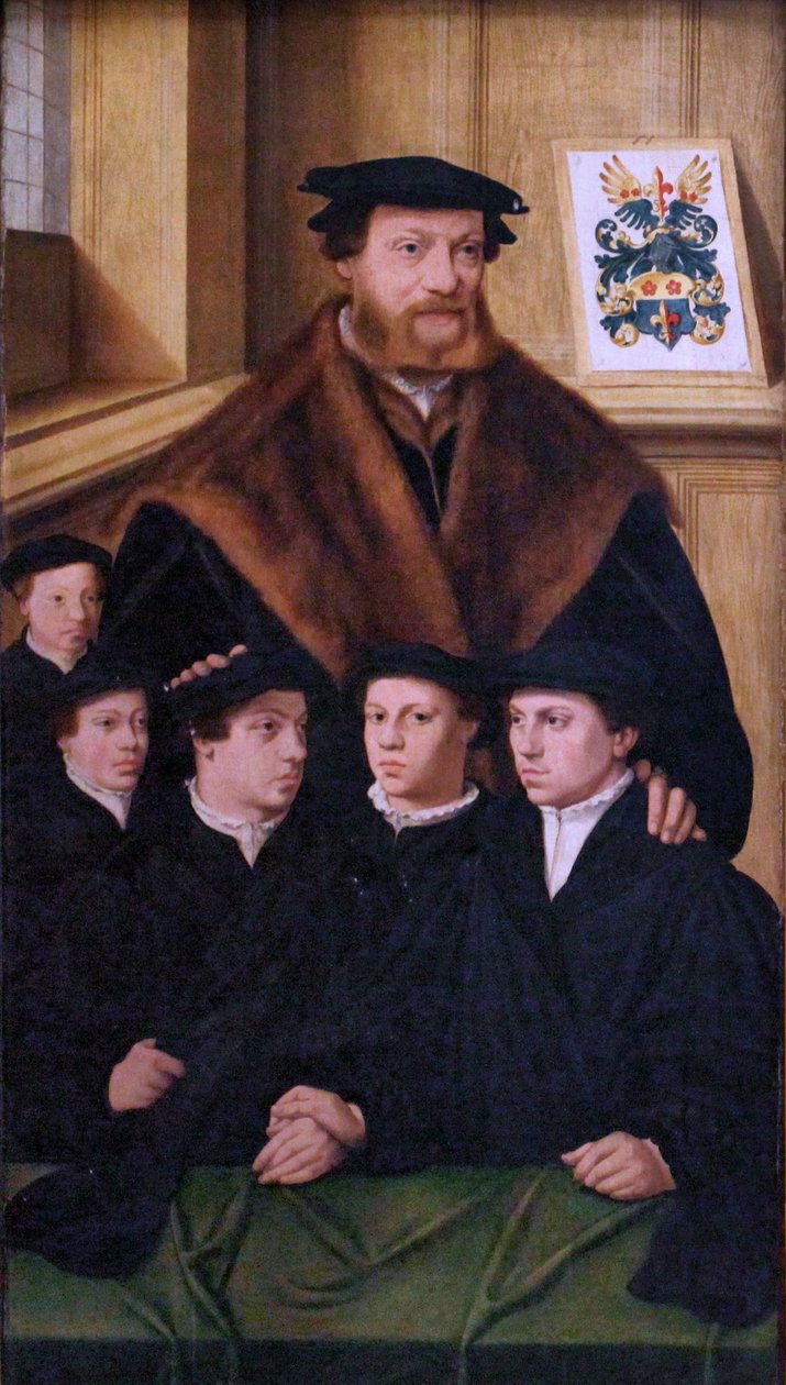 Francia: Portrait de Philipp Von Gail, marchand de Cologne et membre du Conseil de cette ville, et ses cinq fils Philipp von Gail alkotó: Bartholomaeus Bruyn the Elder