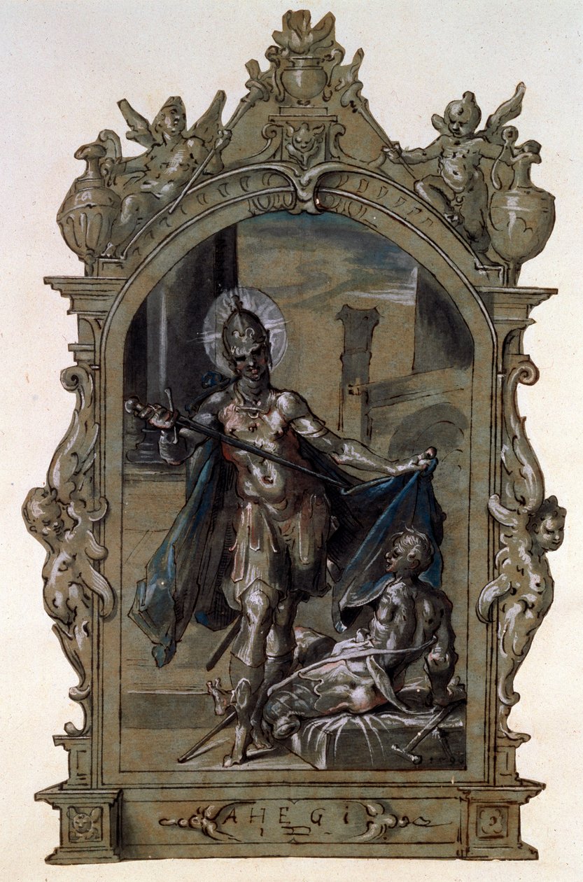 Szent Márton és egy koldus, 1596. alkotó: Bartholomaeus Spranger