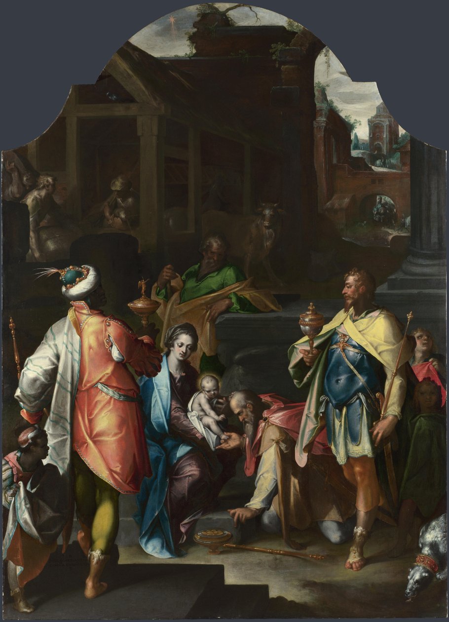 A Királyimádás, 1595 körül alkotó: Bartholomaeus Spranger