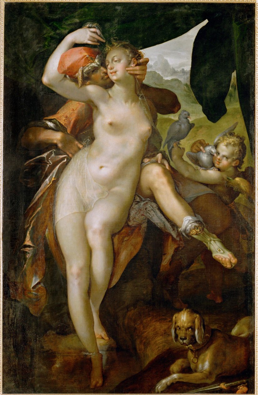 Vénusz és Adonisz, 1595 körül (festmény, vászon) alkotó: Bartholomaeus Spranger