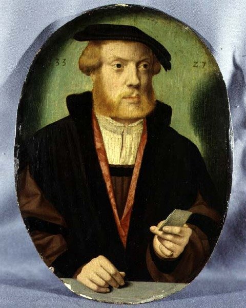 Szőrmével bélelt köpenyt viselő fiatal férfi portréja alkotó: Bartholomaeus the Elder Bruyn