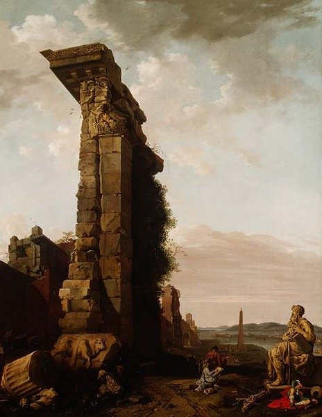 Capriccio kilátás egy mediterrán kikötőre, 17. század alkotó: Bartholomeus Breenbergh