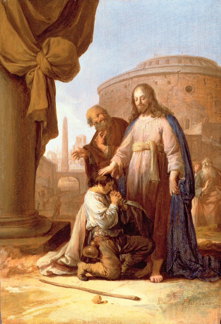 Krisztus és a gazdag ifjú uralkodó, 1640 alkotó: Bartholomeus Breenbergh