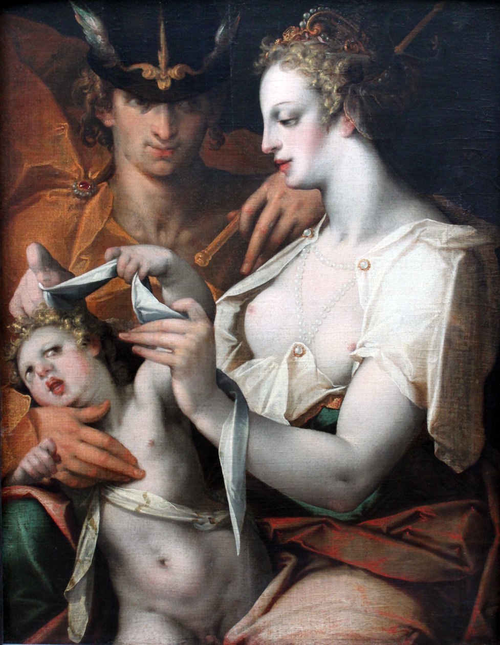 A Vénusz és a Merkúr szemfedője Ámor alkotó: Bartholomaeus Spranger