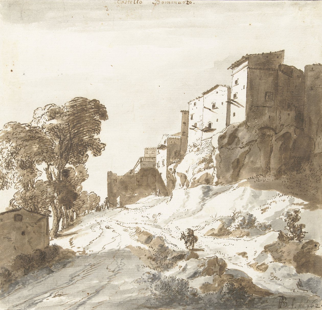 Bomarzo kastély, 1625 (toll) alkotó: Bartholomeus Breenbergh
