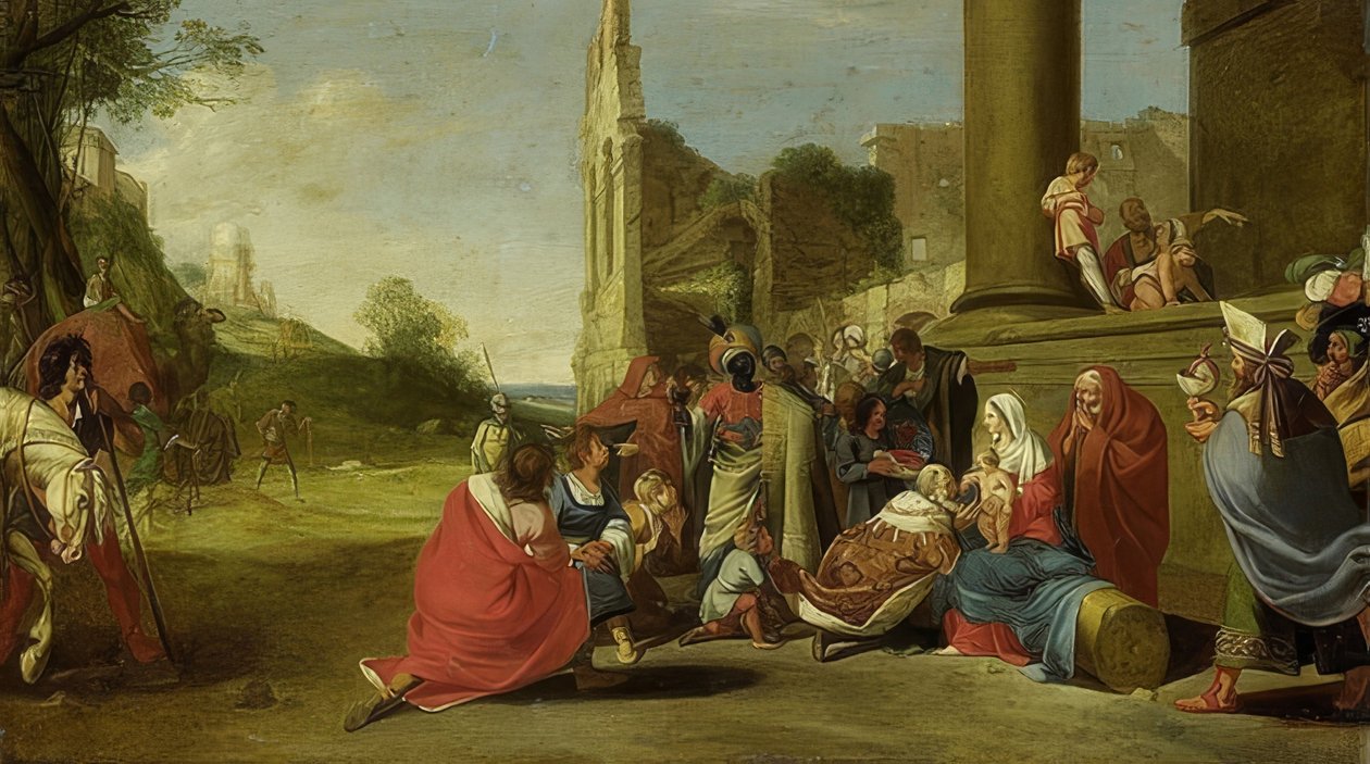 A mágusok imádása. 1640-1650 alkotó: Bartholomeus Breenbergh