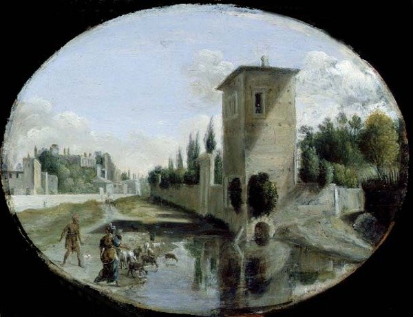 Olasz táj (olaj, réz) alkotó: Bartholomeus Breenbergh
