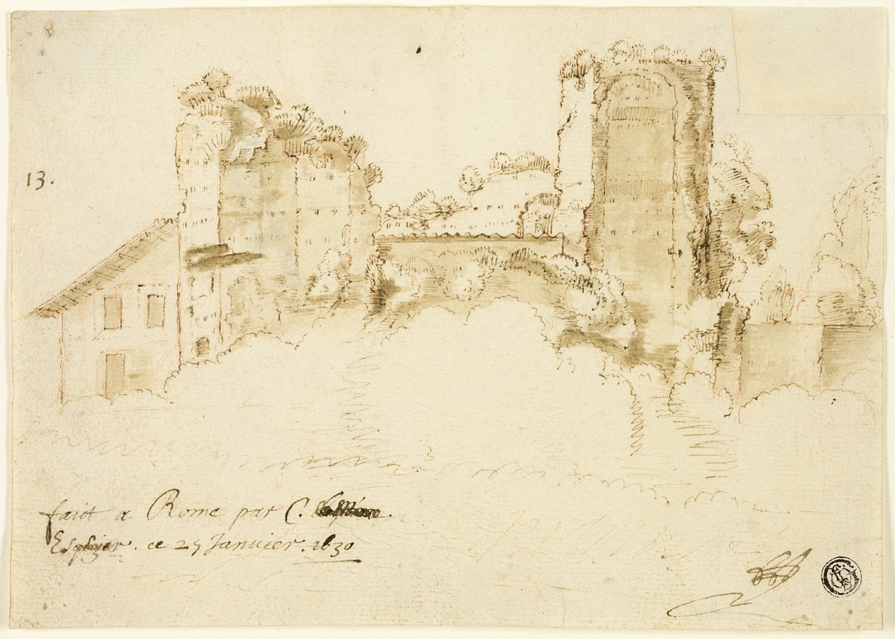 Római táj alkotó: Bartholomeus Breenbergh