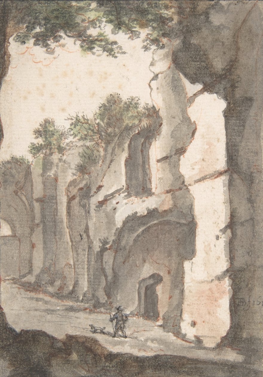 Római nézet, 17. század eleje. alkotó: Bartholomeus Breenbergh