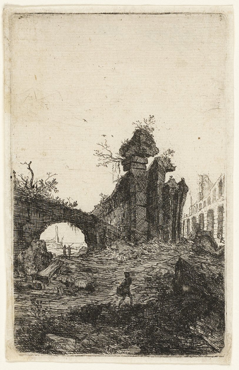 A Colosseum romjai, 10. lemez a Róma romjaiból alkotó: Bartholomeus Breenbergh