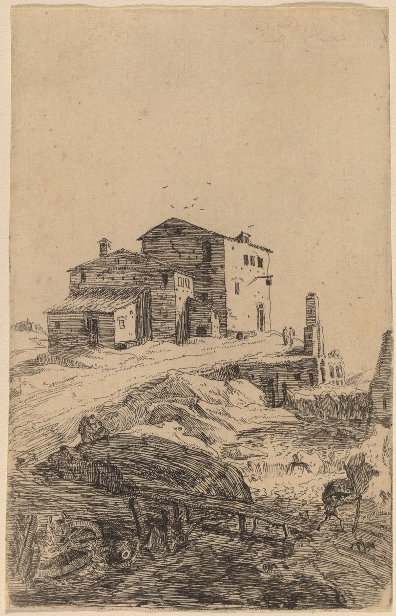 A fogadó a Prima Porta közelében alkotó: Bartholomeus Breenbergh