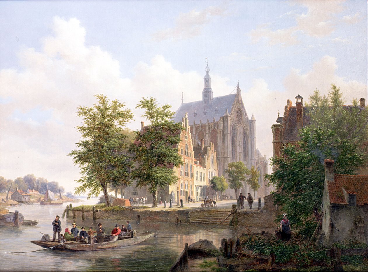 Komp átkel egy csatornán Haarlemben alkotó: Bartholomeus Johannes van Hove