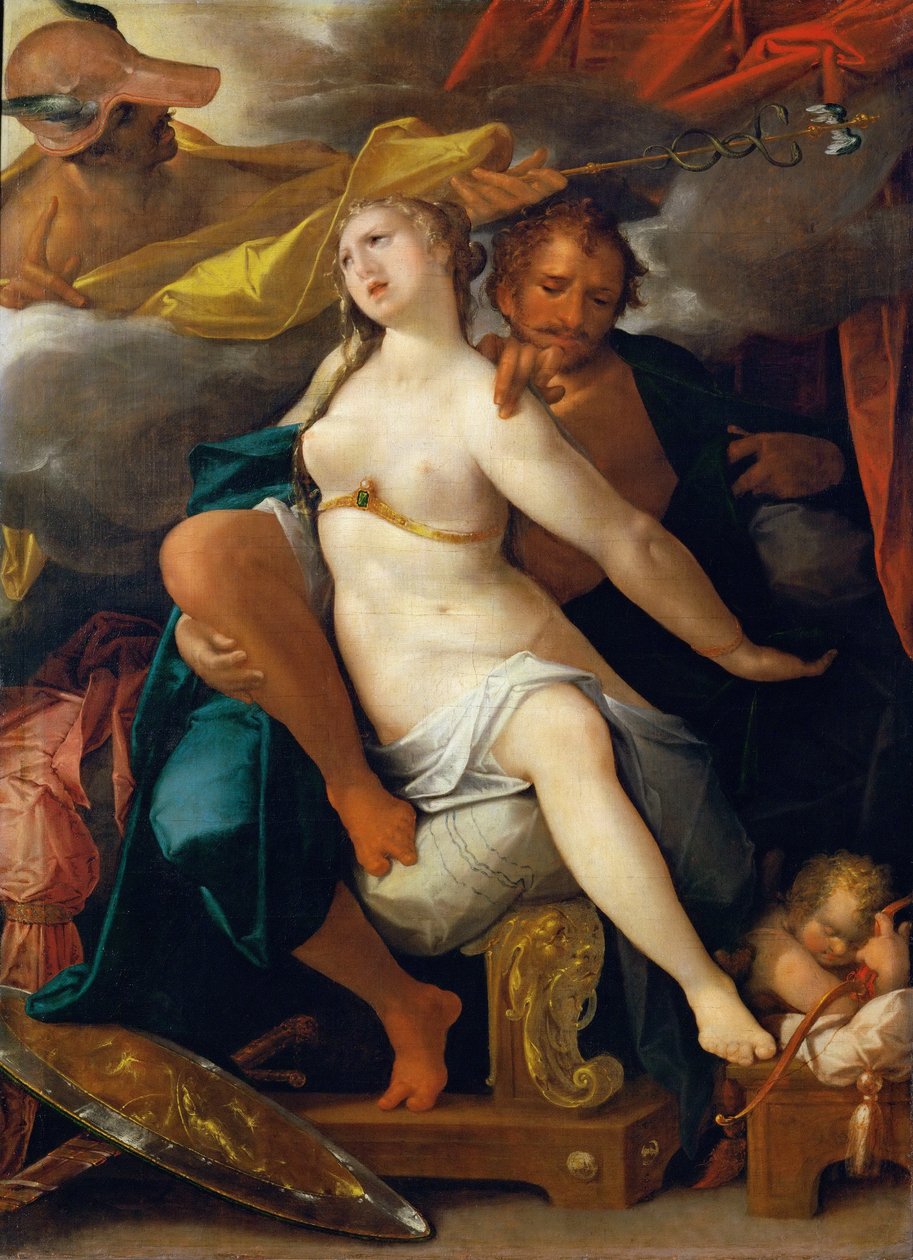 A Vénusz és a Mars a Merkúr által figyelmeztetve alkotó: Bartholomeus Spranger