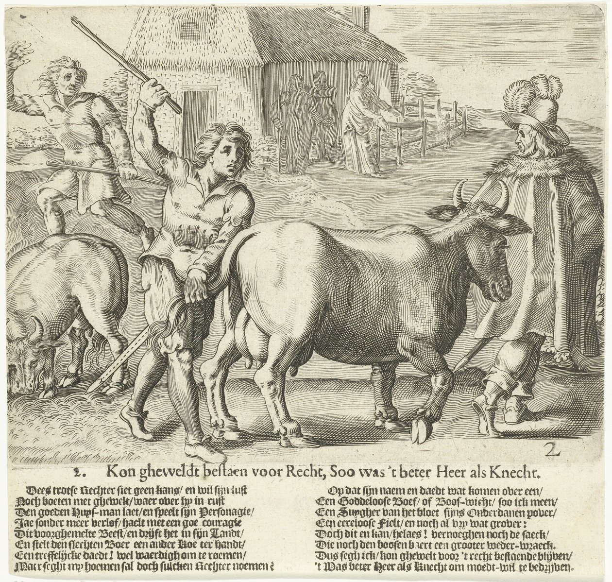 A végrehajtó elviszi a gazda tehenét 2. Létezhetett volna az igazságosság számára, Soo jobb volt az Úr, mint szolga (cím a tárgyon) alkotó: Bartholomeus Willemsz. Dolendo
