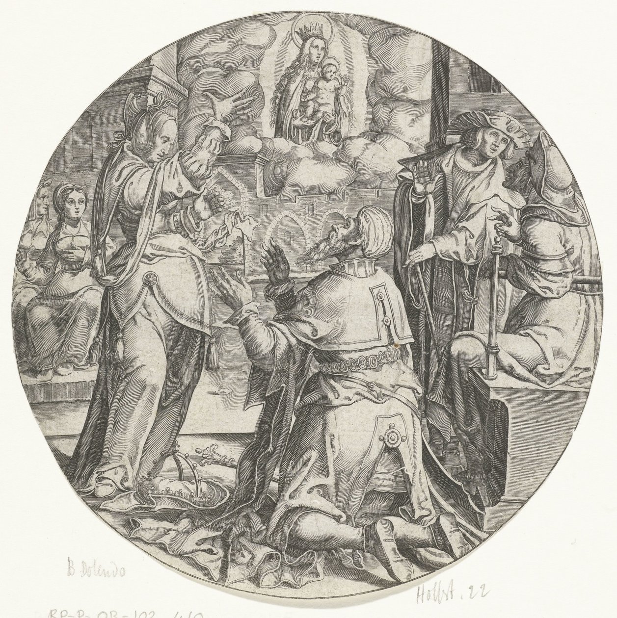 Mária a gyermekkel megjelenik Augustus császárnak alkotó: Bartholomeus Willemsz. Dolendo