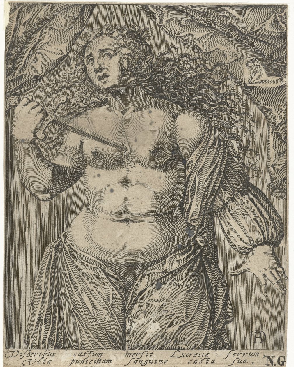 Lucretia öngyilkossága alkotó: Bartholomeus Willemsz. Dolendo