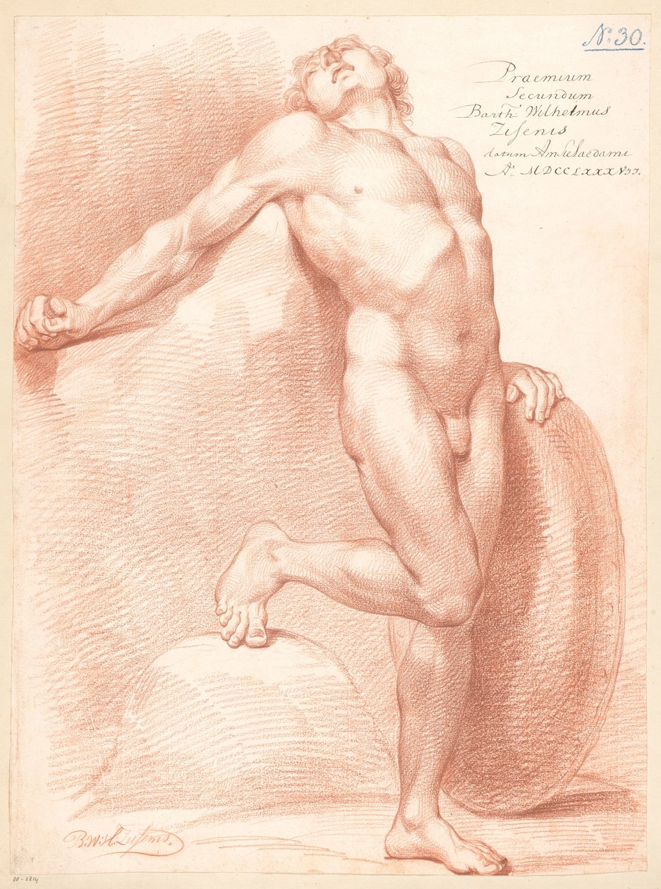 Álló férfi akt, elölről nézve alkotó: Bartholomeus Ziesenis