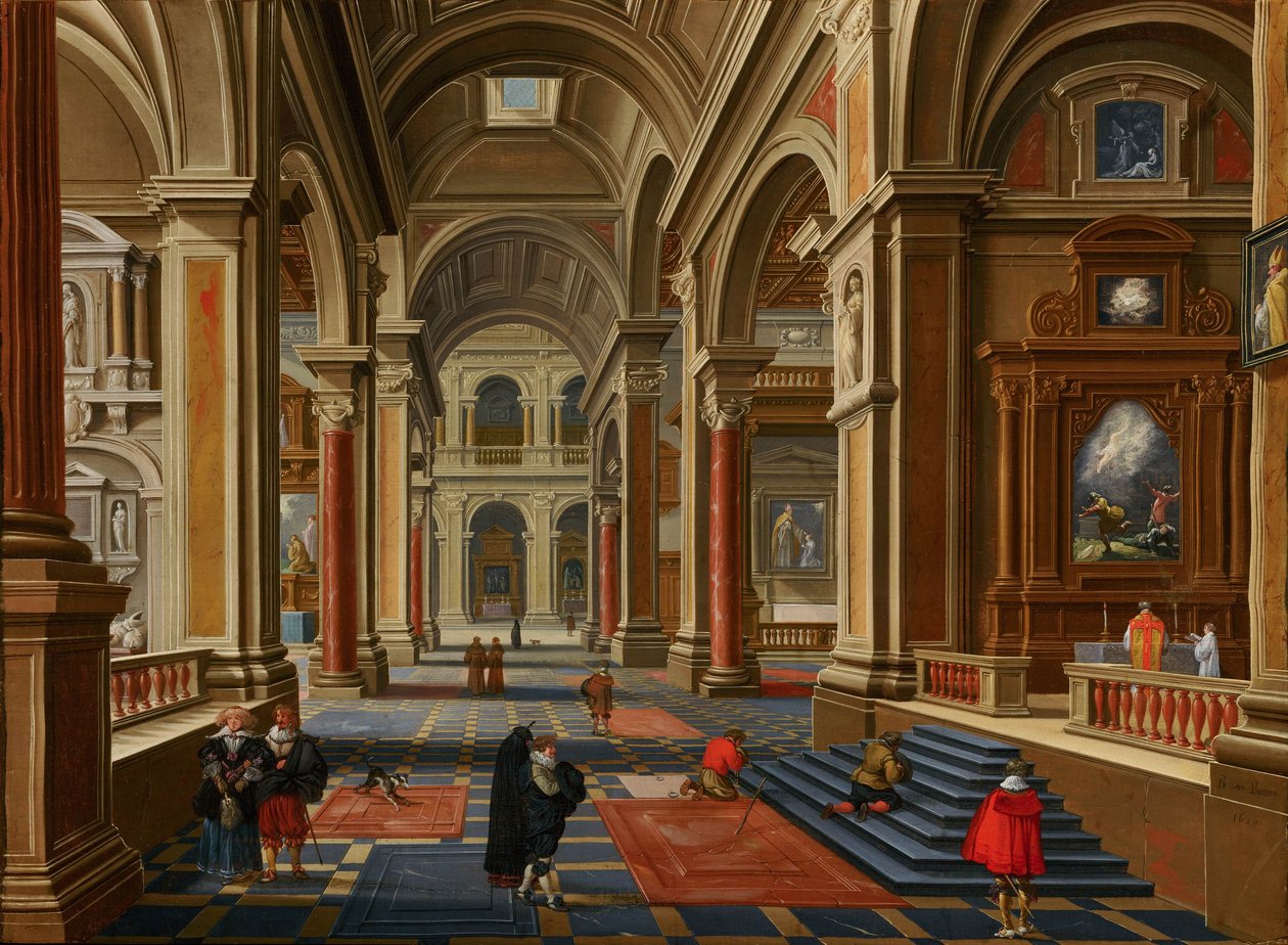 Egy katolikus templom belseje alkotó: Bartholomeus van Bassen