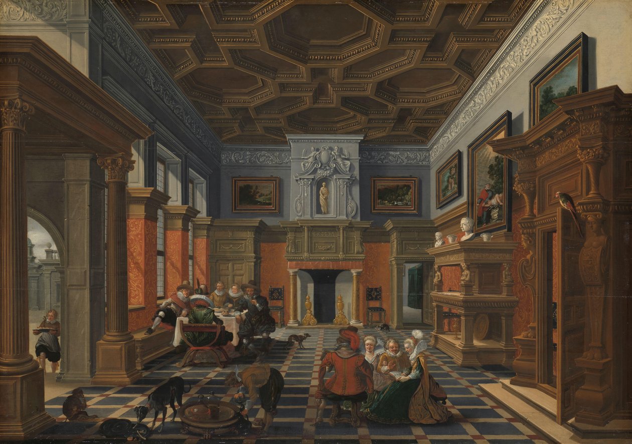 Belső egy céggel Cég egy belső térben alkotó: Bartholomeus van Bassen