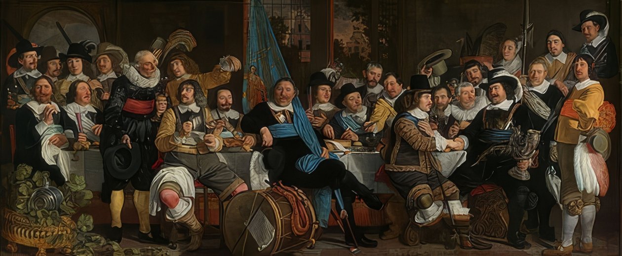 A puska étkezés a munsteri béke ünneplésére. 1648 alkotó: Bartholomeus van der Helst