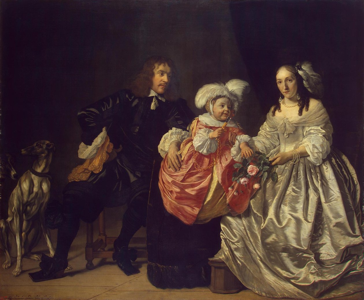 Családi portré (Pieter Lucaszn van de Venne Anna de Carpentierrel és gyermekével) alkotó: Bartholomeus van der Helst