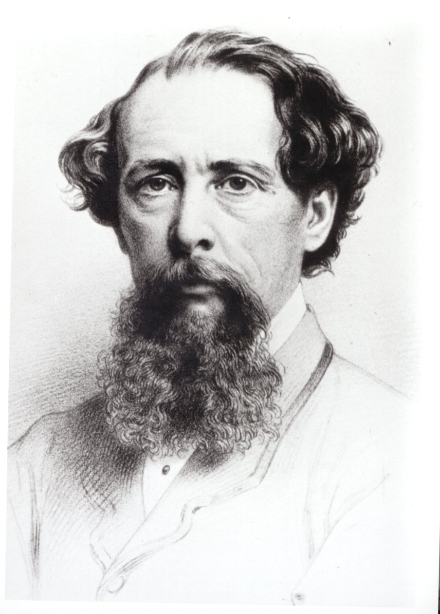 Charles Dickens (1812-70) portréja, 1861 alkotó: Bartholomew Colles Watkins
