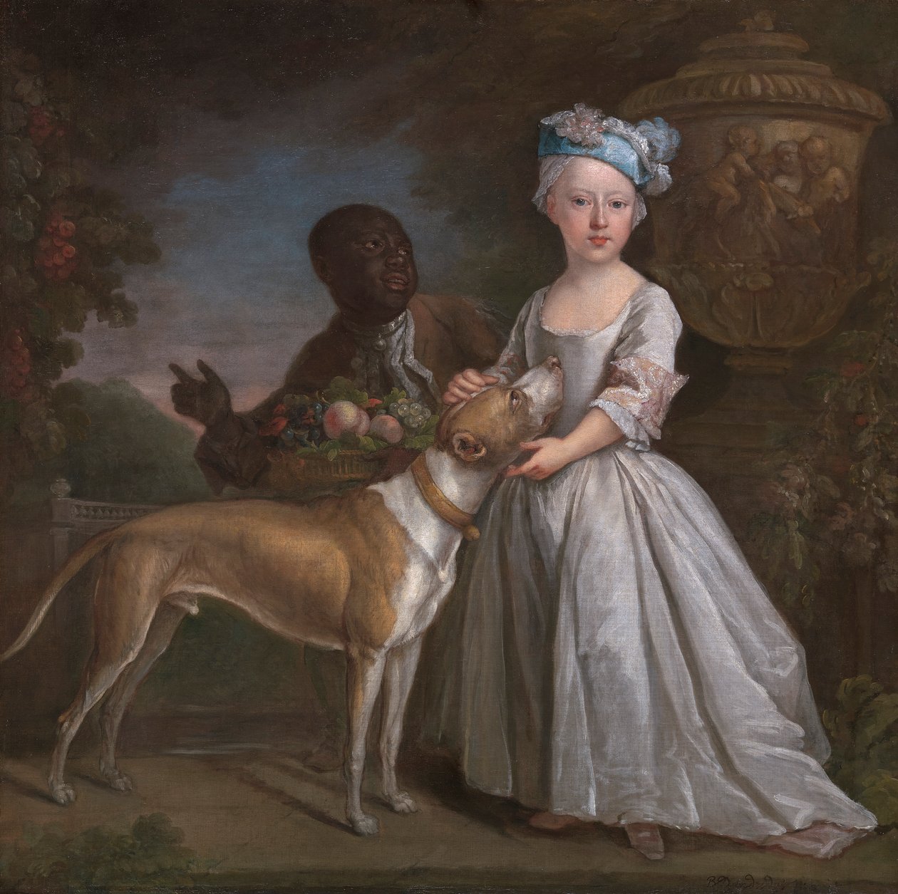 Fiatal lány rabszolgával és kutyával alkotó: Bartholomew Dandridge