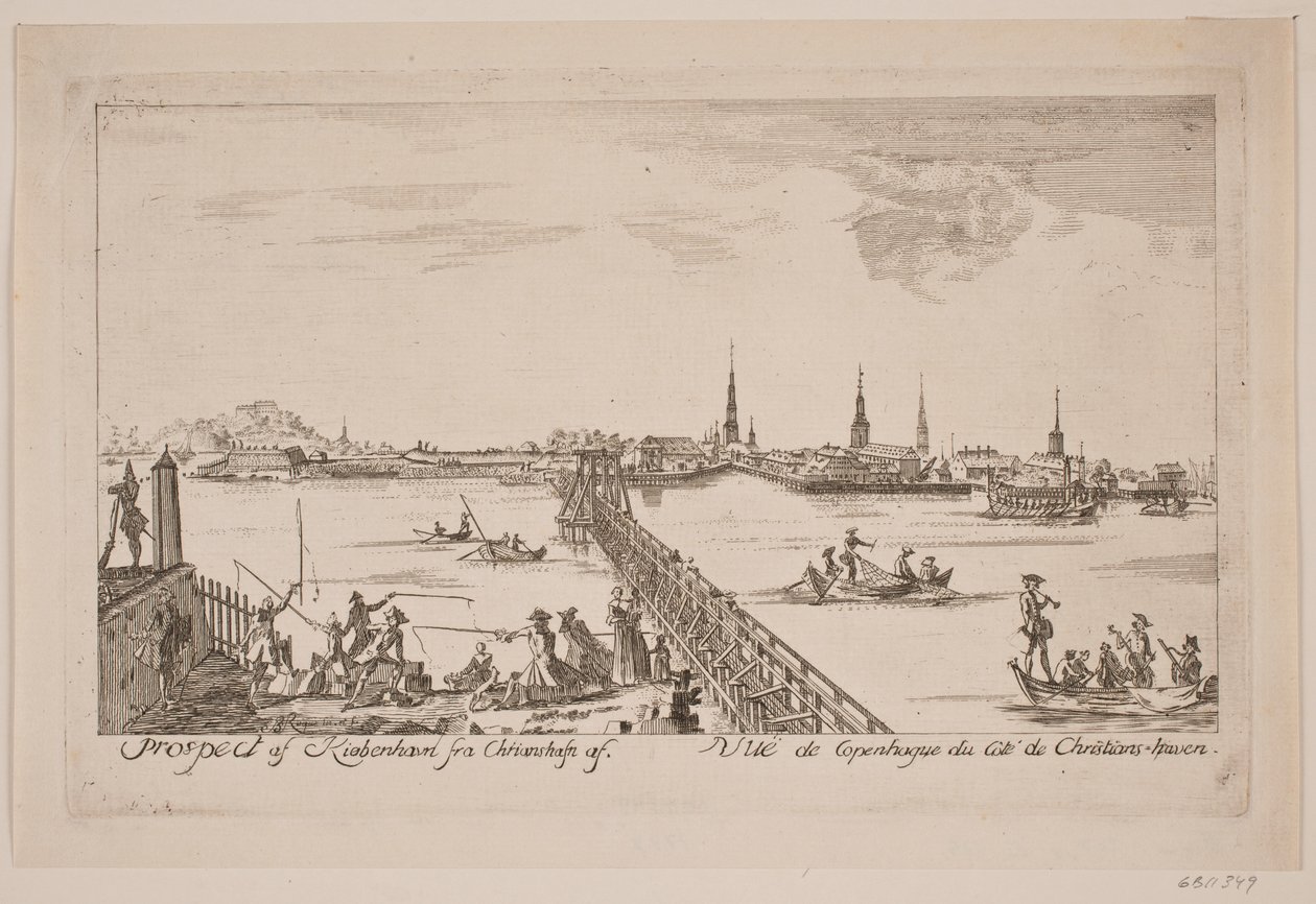 Koppenhága kilátása Christianshavnból nézve alkotó: Bartholomæus Roque