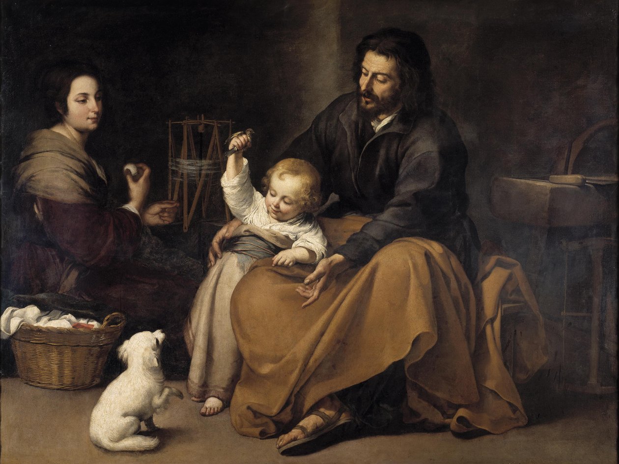 Szent család a kis madárral alkotó: Bartolomé Esteban Murillo