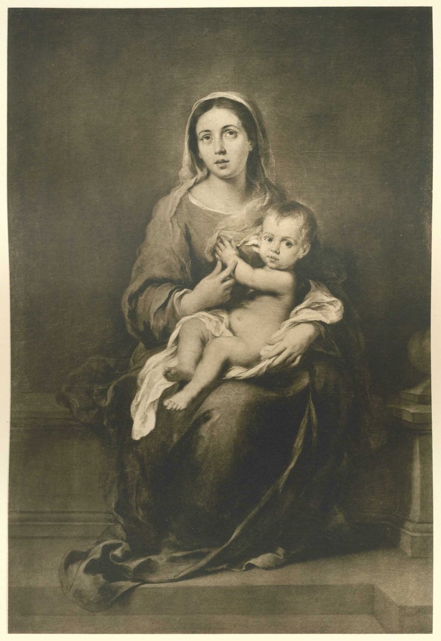 Mária a gyerekkel alkotó: Bartolomé Esteban Murillo