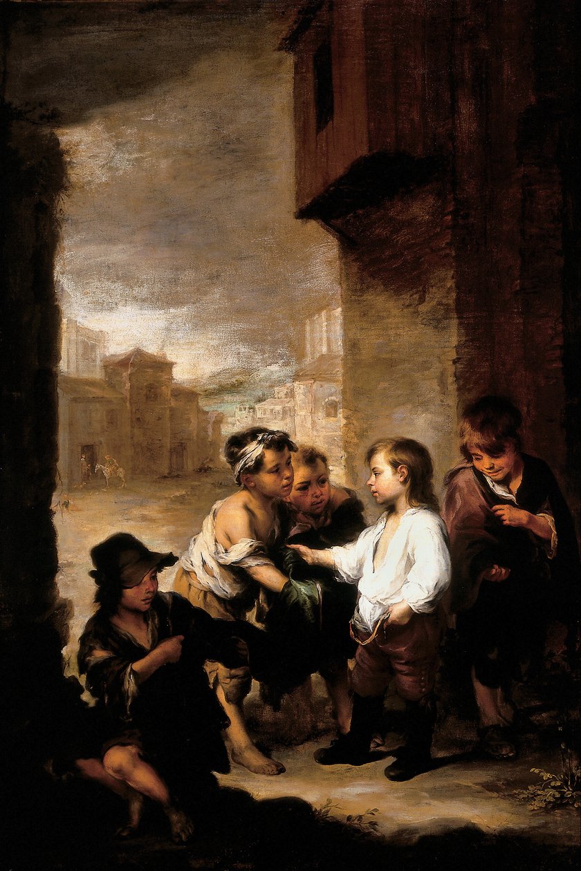 Villanuevai Szent Tamás felosztja ruháit a koldusfiúk között alkotó: Bartolomé Esteban Murillo