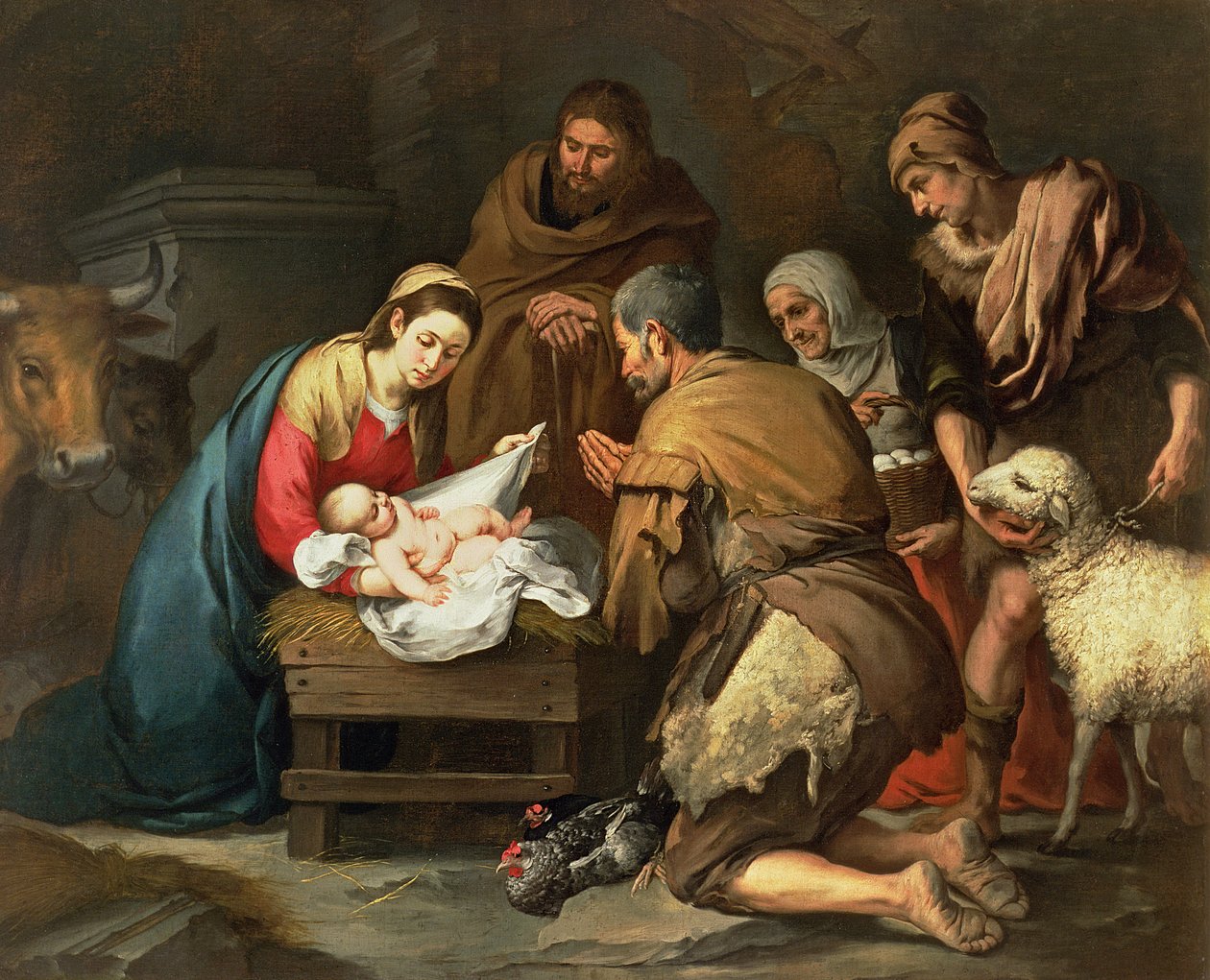 A Pásztorok imádása, 1650 körül alkotó: Bartolomé Esteban Murillo