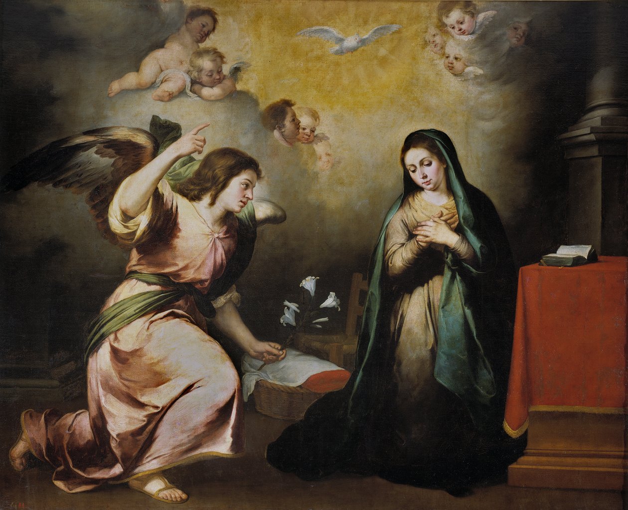 Az Angyali üdvözlet alkotó: Bartolomé Esteban Murillo