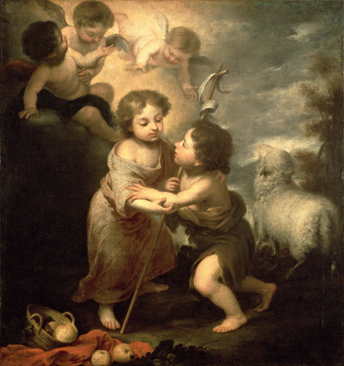 A csecsemők Krisztus és Keresztelő János alkotó: Bartolomé Esteban Murillo