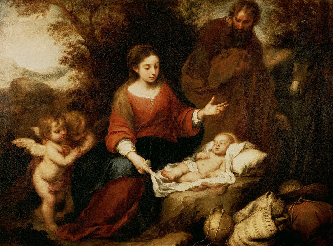 A többiek az egyiptomi repülésen alkotó: Bartolomé Esteban Murillo