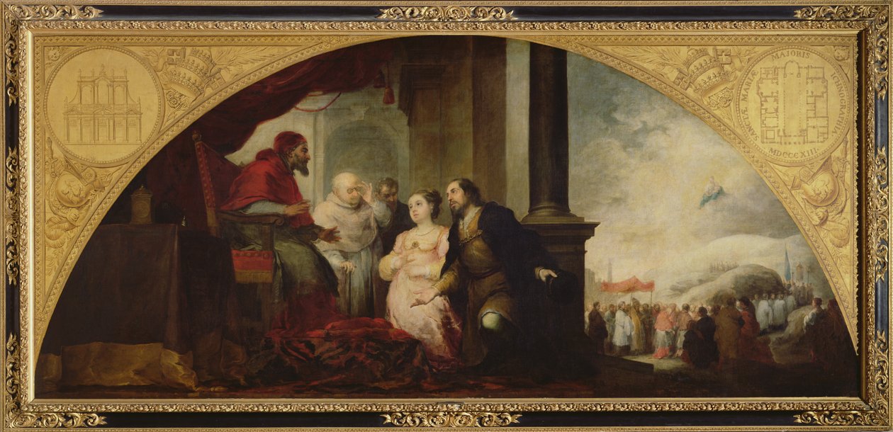 A római Santa Maria Maggiore alapításának története: A patrícius felfedi álmát a pápának, 1662-65 alkotó: Bartolomé Esteban Murillo