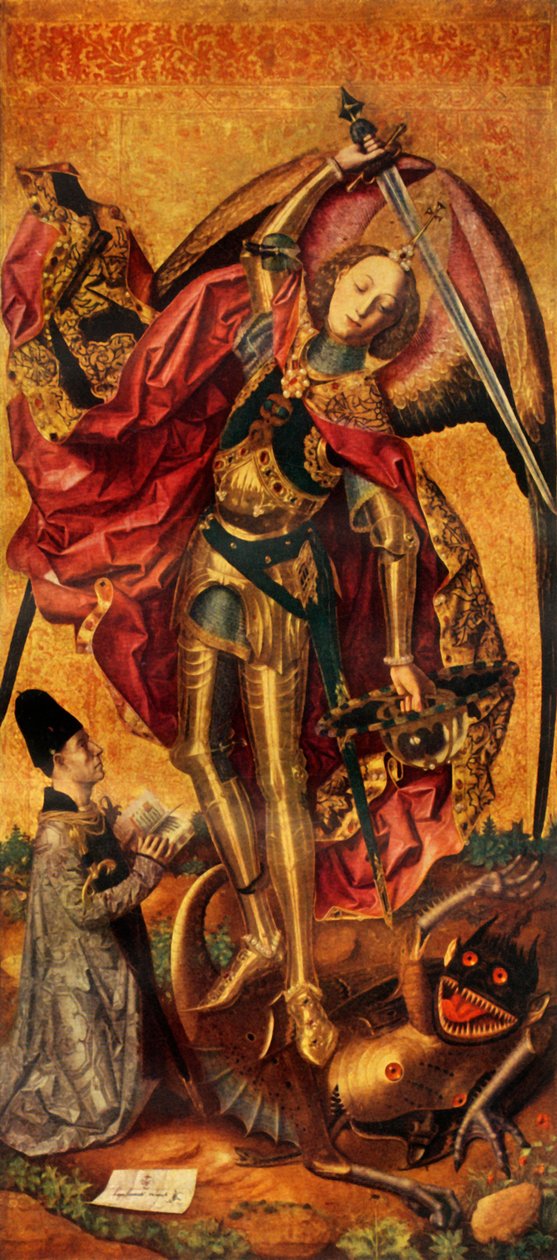 Szent Mihály diadal az ördög felett, 1468, 1946. alkotó: Bartolomé Bermejo