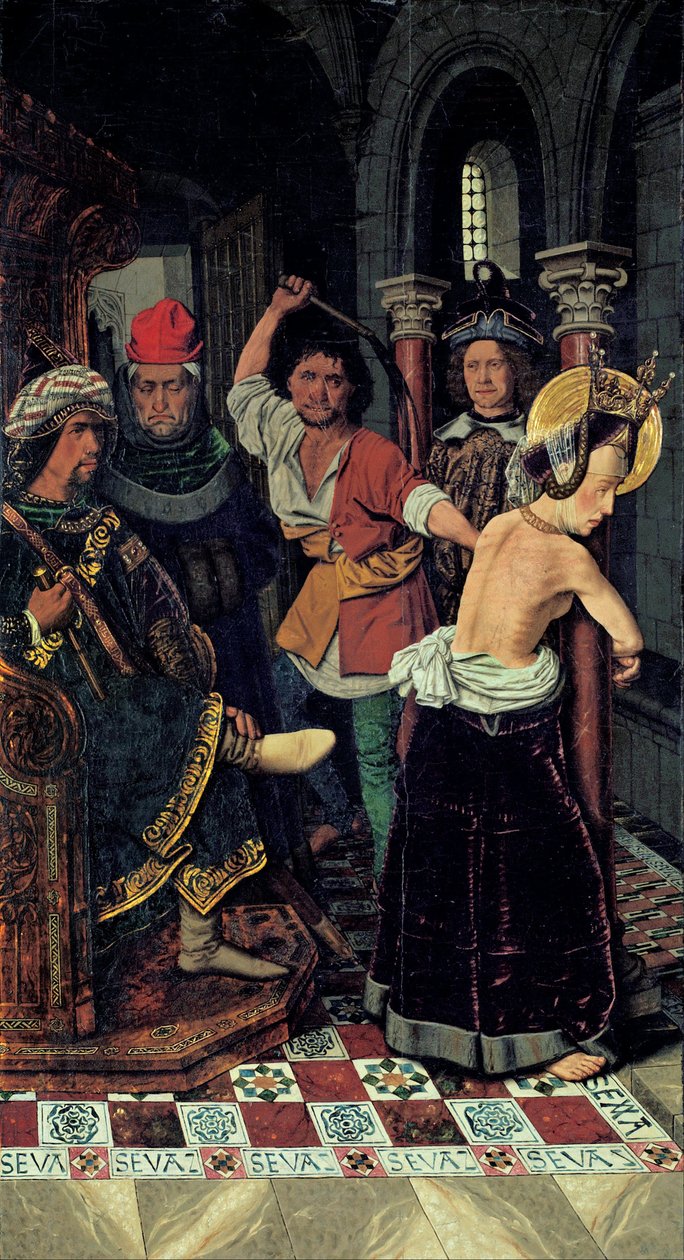 Spanyolul: La flagellación de Santa Engracia Szent Engracia megostorozása alkotó: Bartolomé Bermejo