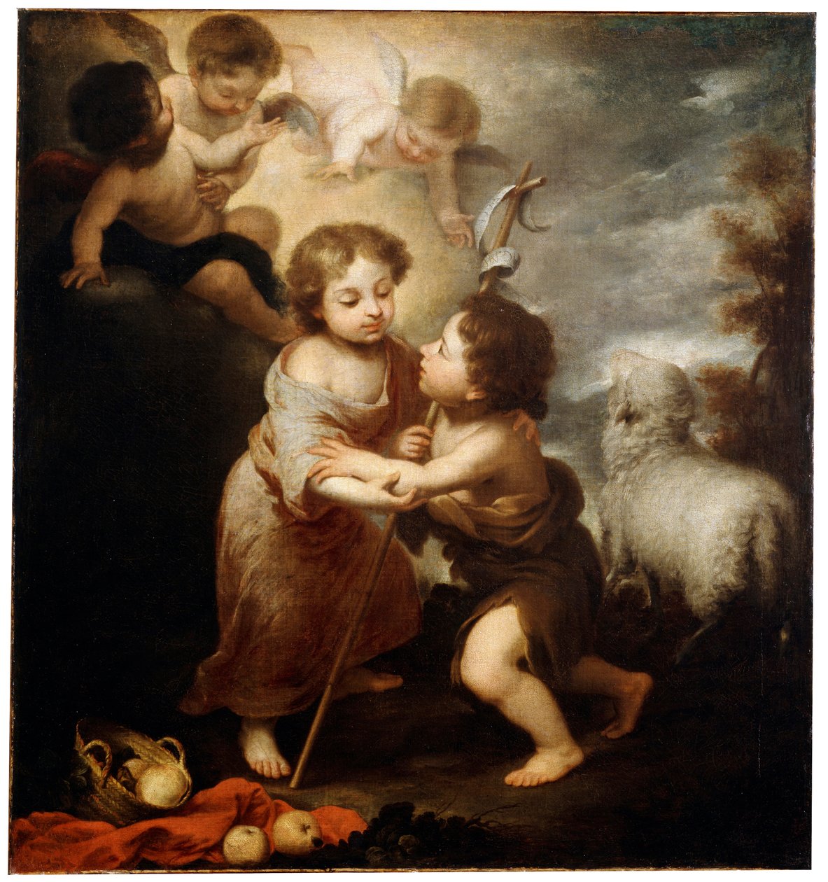 Krisztus és Keresztelő János gyermekként, 1655 és 1660 között. alkotó: Bartolomé Esteban Murillo