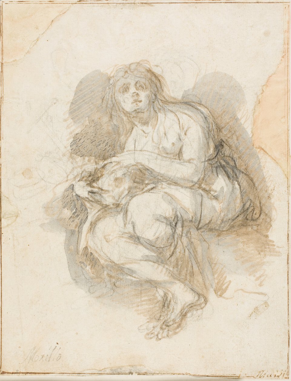 Női Szent Holding Koponya alkotó: Bartolomé Esteban Murillo