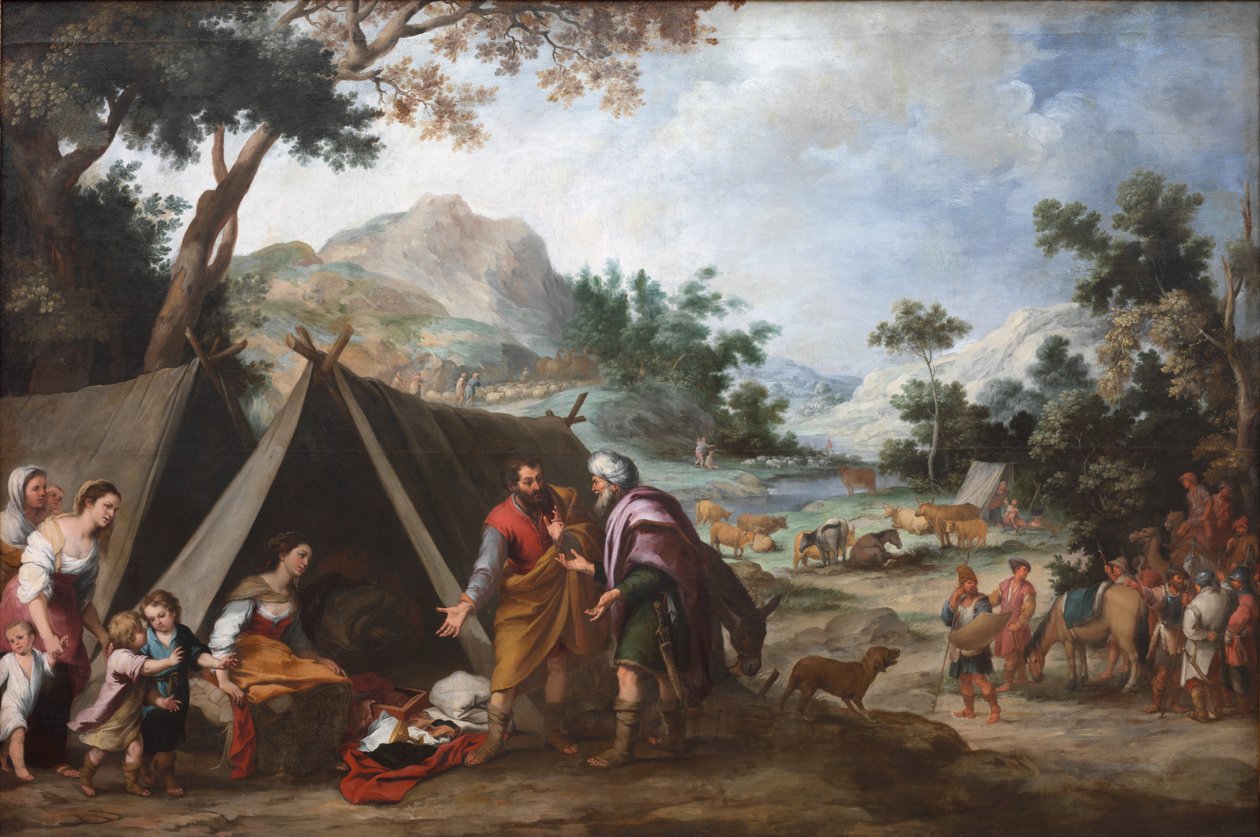 Lábán ellopott háztartási isteneit keresi, c. 1665-1670. alkotó: Bartolomé Esteban Murillo